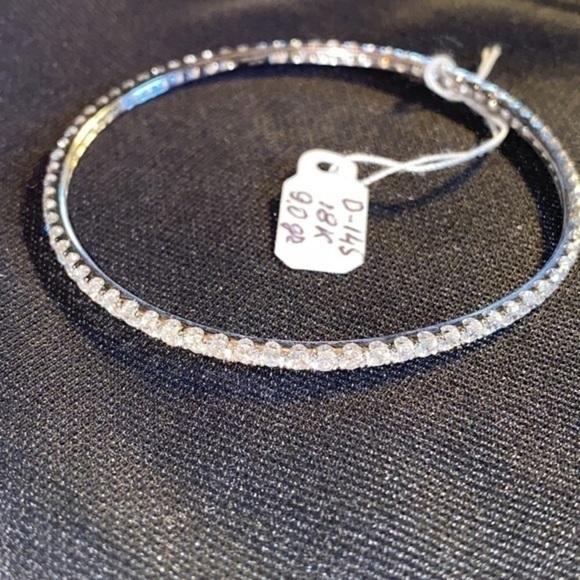 18K  White Gold Dimond Round bracelet US XS-S size high quality natural diamonds - Picture 6 of 8